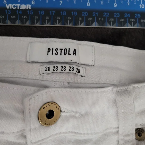 Pistola Los Angeles Denim White Jeans Size 28 Women's - Picture 4 of 7